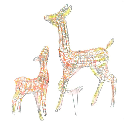 vidaXL Acrylic Reindeer Family Christmas Decoration 160 LED Colourful