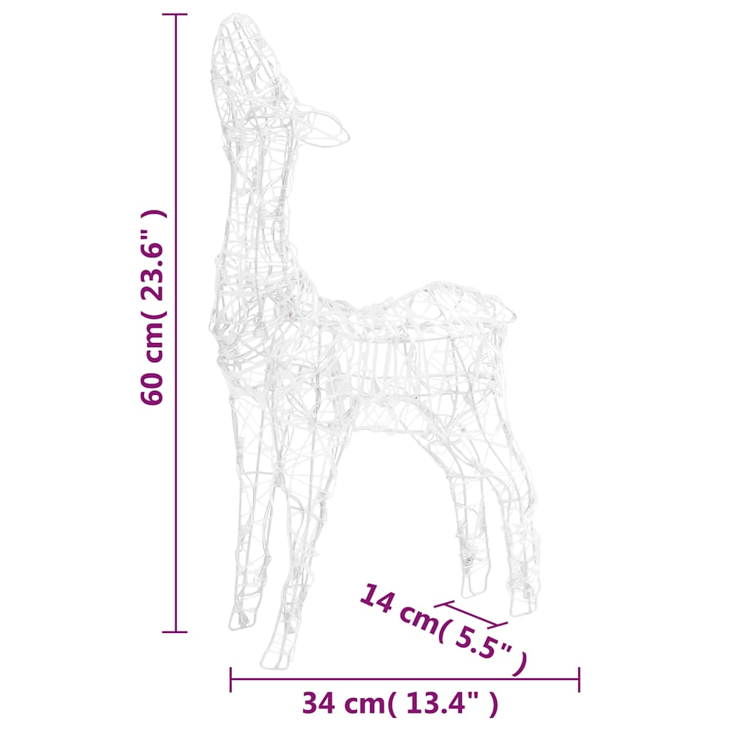 vidaXL Acrylic Reindeer Family Christmas Decoration 160 LED Colourful