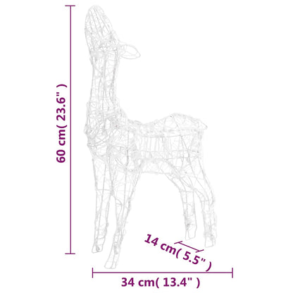 vidaXL Acrylic Reindeer Family Christmas Decoration 160 LED Colourful