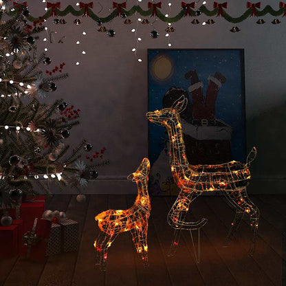 vidaXL Acrylic Reindeer Family Christmas Decoration 160 LED Colourful