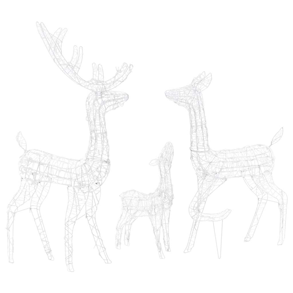 329795 vidaXL Acrylic Reindeer Family Christmas Decoration 300 LED Blue