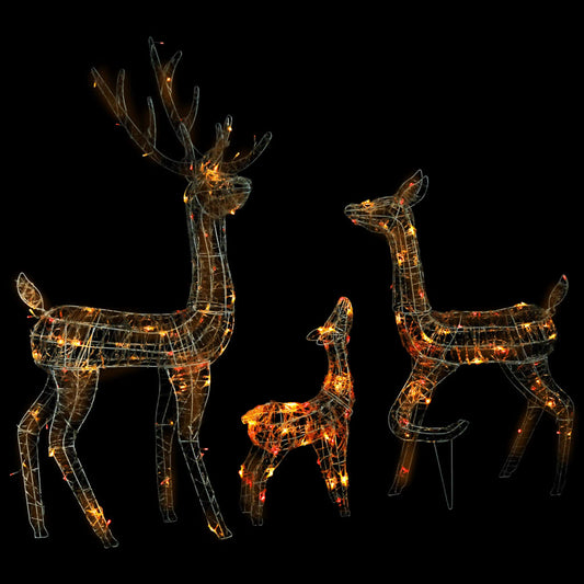 vidaXL Acrylic Reindeer Family Christmas Decoration 300 LED Colourful