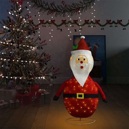 vidaXL Decorative Christmas Santa Claus Figure LED Luxury Fabric 120cm
