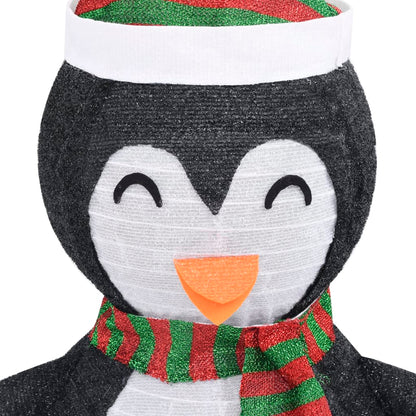 vidaXL Decorative Christmas Snow Penguin Figure LED Luxury Fabric 120cm