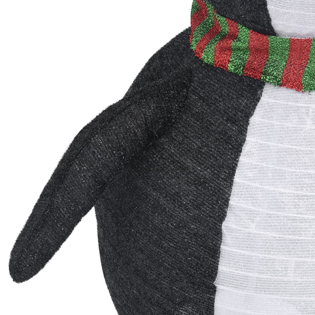 vidaXL Decorative Christmas Snow Penguin Figure LED Luxury Fabric 120cm
