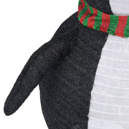 vidaXL Decorative Christmas Snow Penguin Figure LED Luxury Fabric 120cm