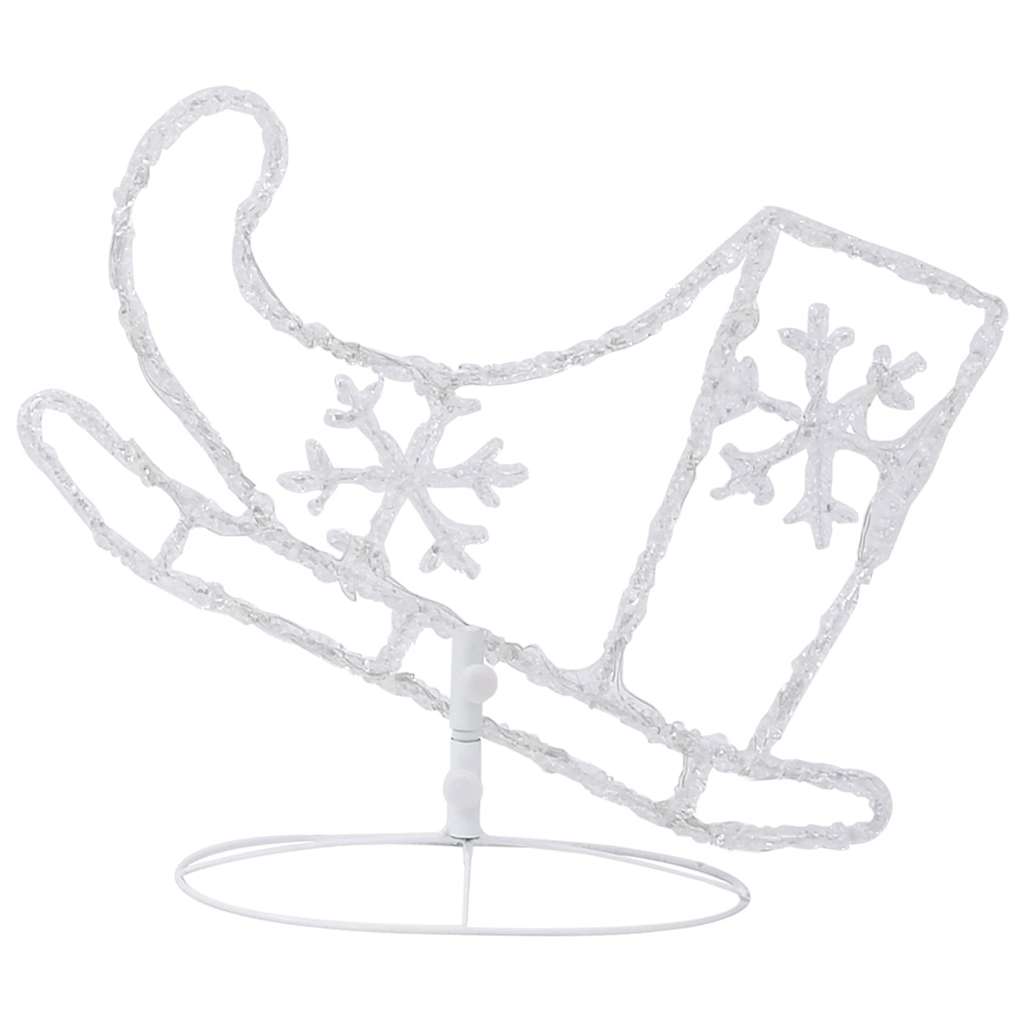 vidaXL Christmas Reindeer & Sleigh | White | Acrylic | Large