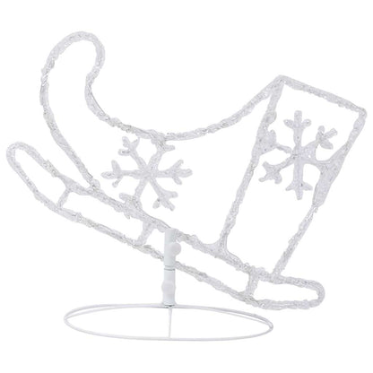 vidaXL Christmas Reindeer & Sleigh | White | Acrylic | Large