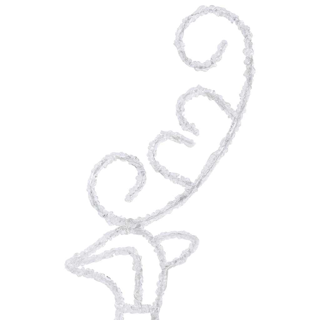 vidaXL Christmas Reindeer & Sleigh | White | Acrylic | Large