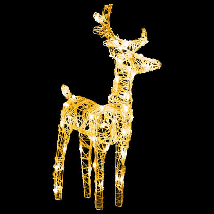 vidaXL Reindeers & Sleigh Christmas Decoration 160 LEDs 130 cm Acrylic