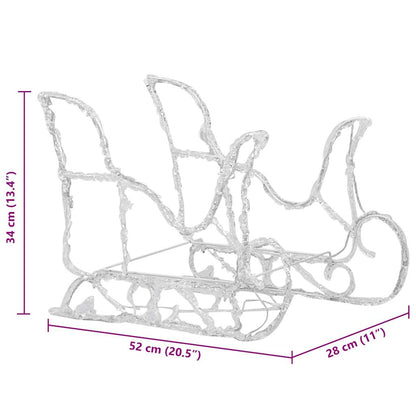 vidaXL Reindeers & Sleigh Christmas Decoration 160 LEDs 130 cm Acrylic