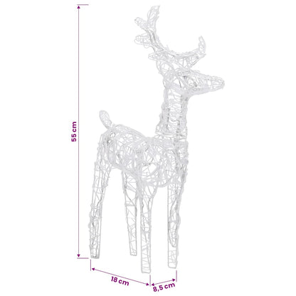 vidaXL Reindeers & Sleigh Christmas Decoration 160 LEDs 130 cm Acrylic