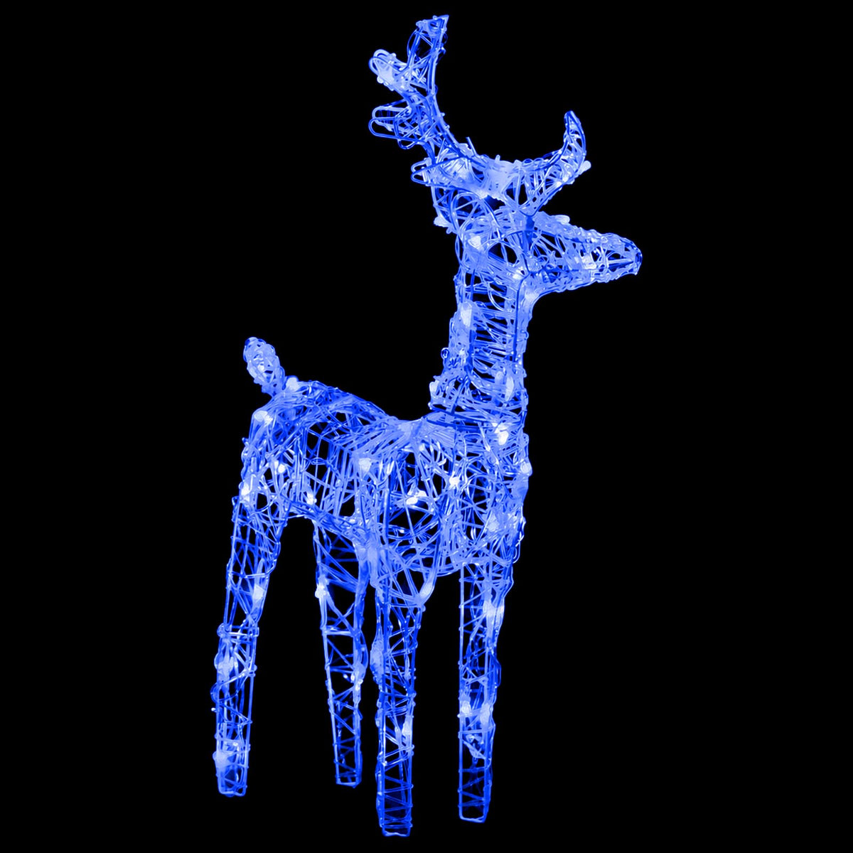 vidaXL Reindeers & Sleigh Christmas Decoration 160 LEDs 130 cm Acrylic
