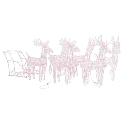 vidaXL Reindeers & Sleigh Christmas Decoration 280x28x55 cm Acrylic