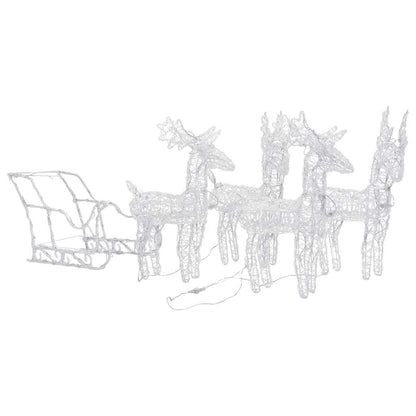 vidaXL Reindeers & Sleigh Christmas Decoration 280x28x55 cm Acrylic