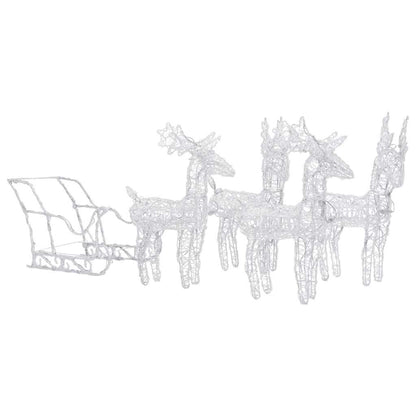 vidaXL Reindeers & Sleigh Christmas Decoration 280x28x55 cm Acrylic