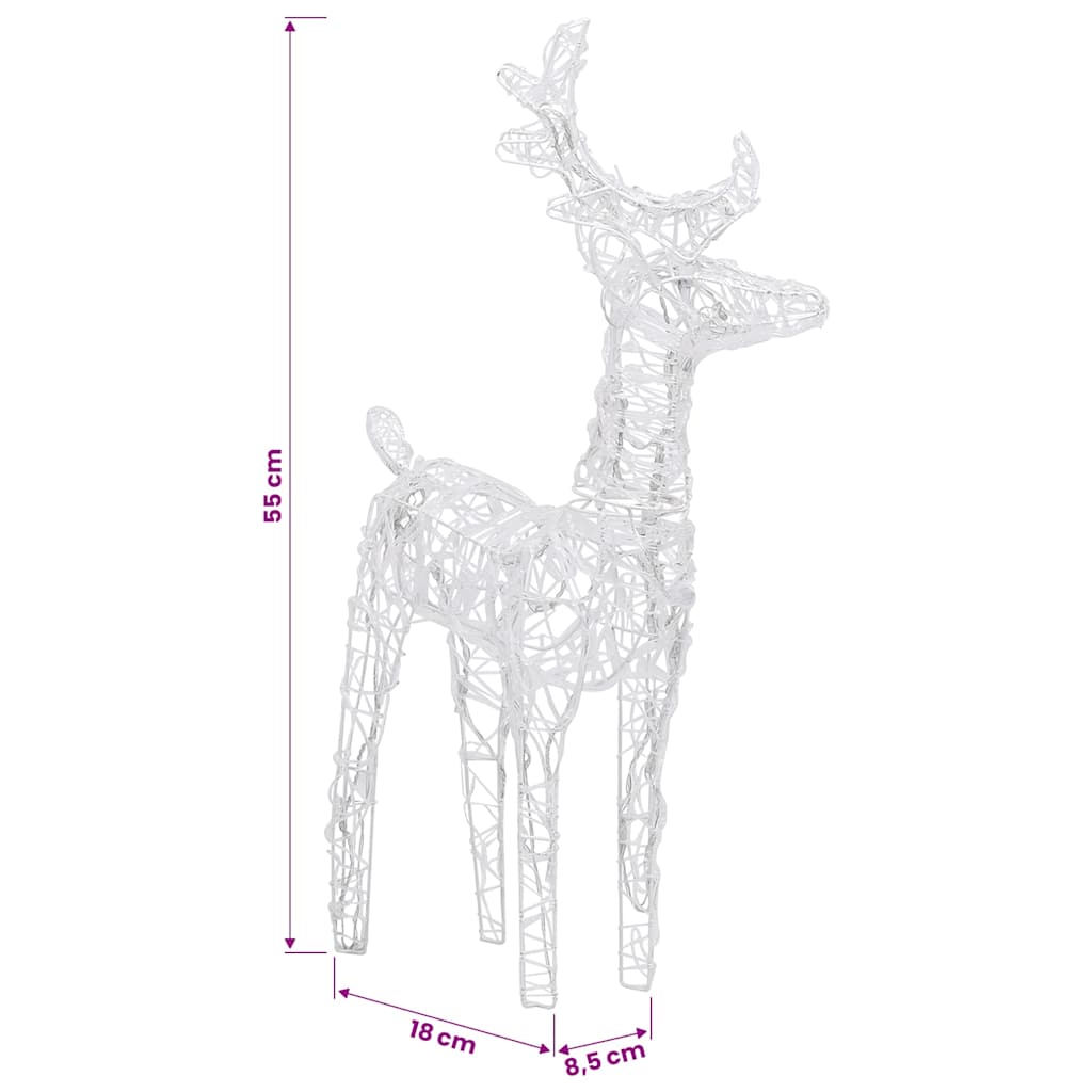 vidaXL Reindeers & Sleigh Christmas Decoration 280x28x55 cm Acrylic