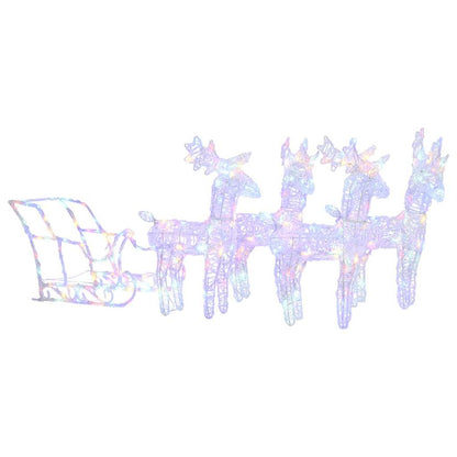 vidaXL Reindeers & Sleigh Christmas Decoration 280x28x55 cm Acrylic