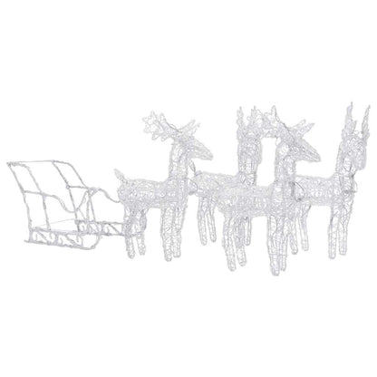 vidaXL Reindeers & Sleigh Christmas Decoration 280x28x55 cm Acrylic