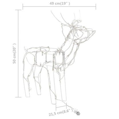 vidaXL 3 Piece Christmas Light Display Reindeers 229 LEDs