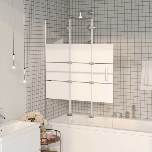150738 vidaXL Folding Shower Enclosure ESG 100x140 cm White