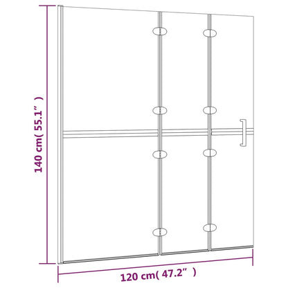150739 vidaXL Folding Shower Enclosure ESG 120x140 cm White