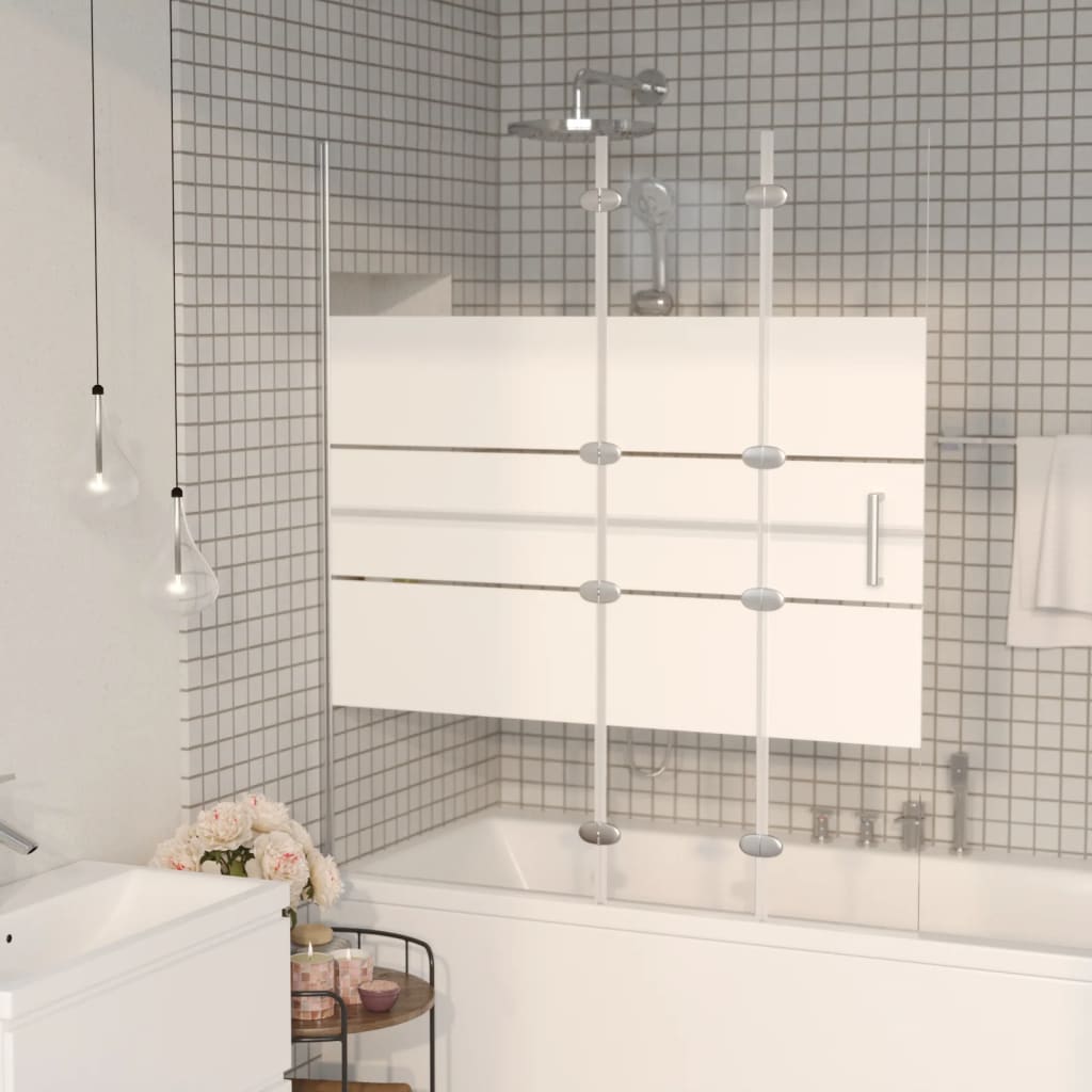 150739 vidaXL Folding Shower Enclosure ESG 120x140 cm White