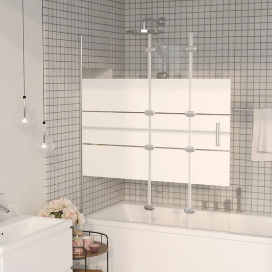 150739 vidaXL Folding Shower Enclosure ESG 120x140 cm White