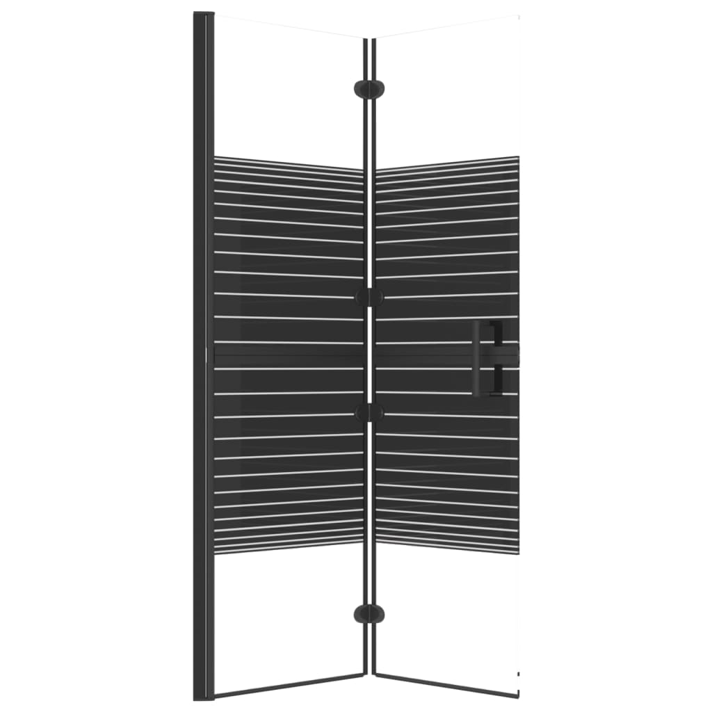 150740 vidaXL Folding Shower Enclosure ESG 80x140 cm Black
