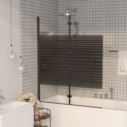 vidaXL Folding Shower Enclosure ESG 100x140 cm Black