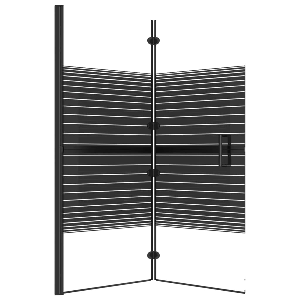 150742 vidaXL Folding Shower Enclosure ESG 120x140 cm Black