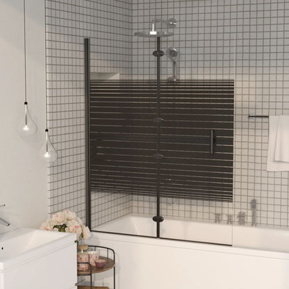 150742 vidaXL Folding Shower Enclosure ESG 120x140 cm Black