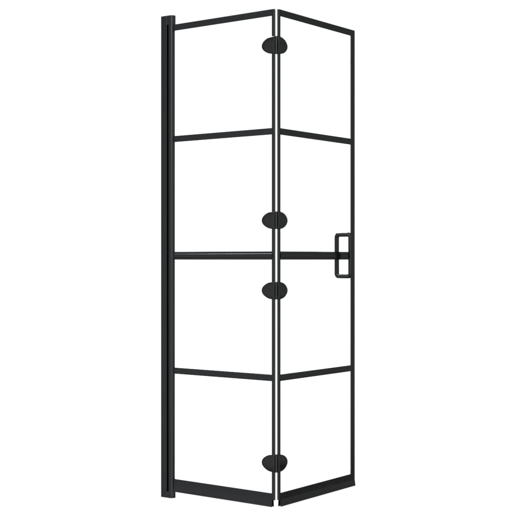 150743 vidaXL Folding Shower Enclosure ESG 80x140 cm Black