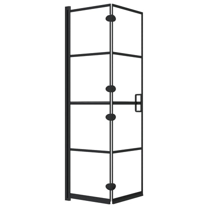 150743 vidaXL Folding Shower Enclosure ESG 80x140 cm Black