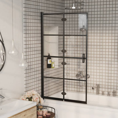 150743 vidaXL Folding Shower Enclosure ESG 80x140 cm Black