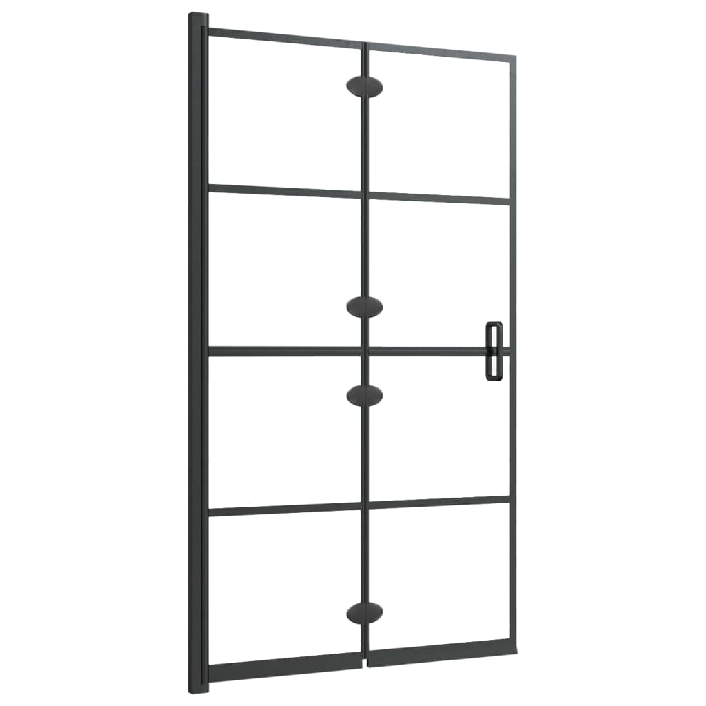 150743 vidaXL Folding Shower Enclosure ESG 80x140 cm Black