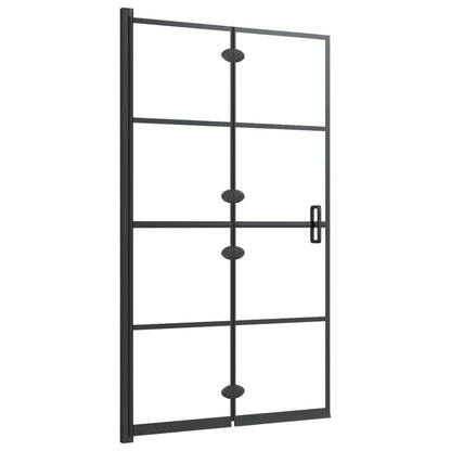 150743 vidaXL Folding Shower Enclosure ESG 80x140 cm Black