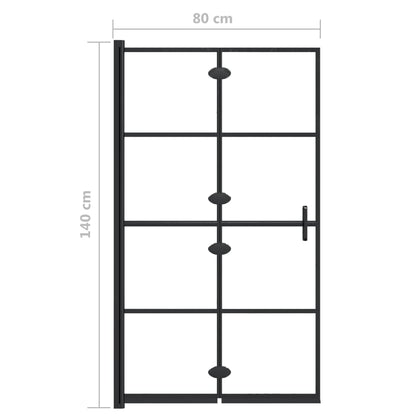 150743 vidaXL Folding Shower Enclosure ESG 80x140 cm Black