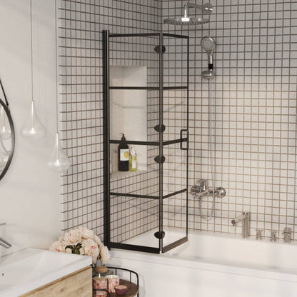 150743 vidaXL Folding Shower Enclosure ESG 80x140 cm Black