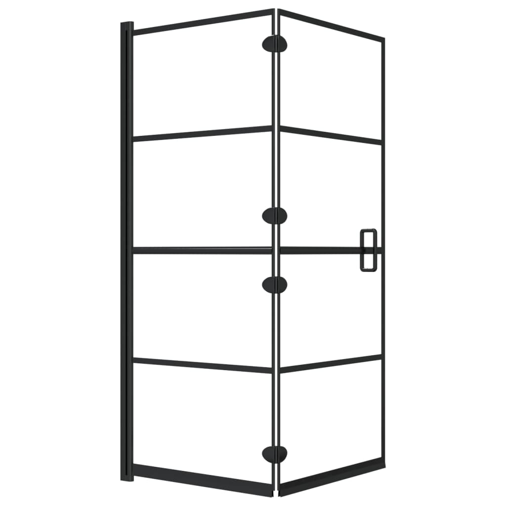 vidaXL Folding Shower Enclosure ESG 120x140 cm Black