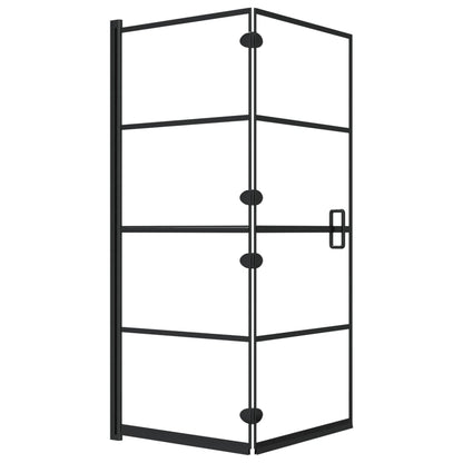 vidaXL Folding Shower Enclosure ESG 120x140 cm Black