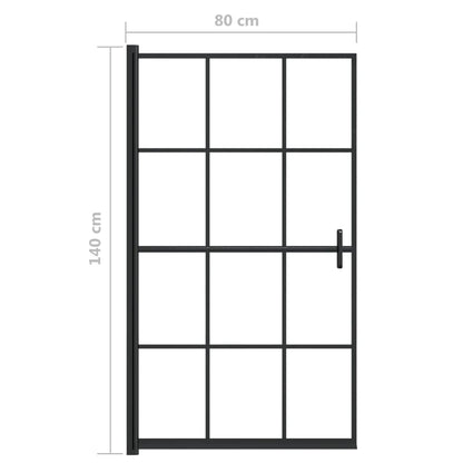 vidaXL Shower Enclosure ESG 80x140 cm Black
