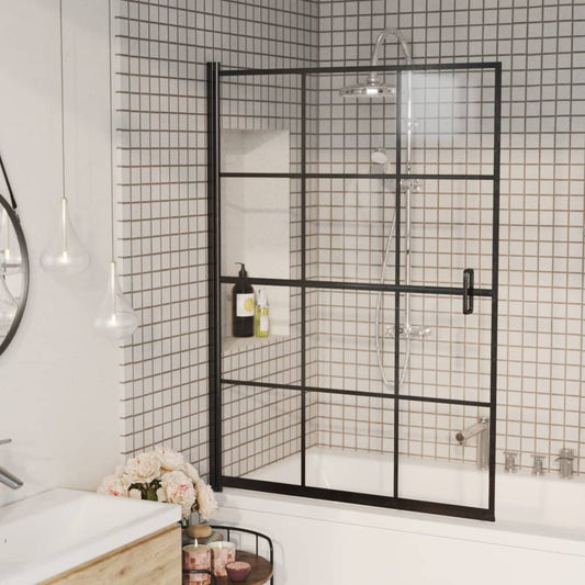 vidaXL Shower Enclosure ESG 100x140 cm Black