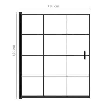 vidaXL Shower Enclosure ESG 116x140 cm Black