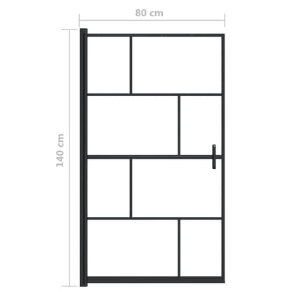 vidaXL Shower Enclosure ESG 80x140 cm Black