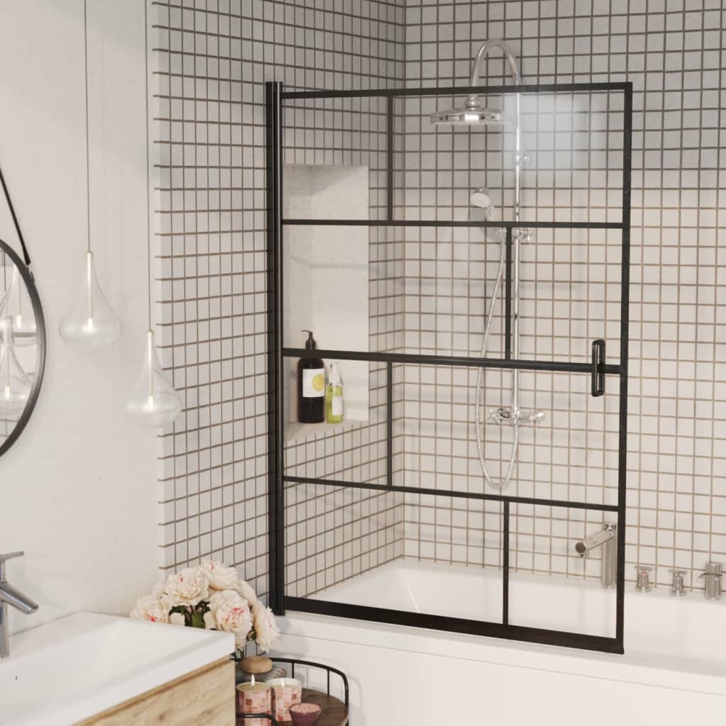 vidaXL Shower Enclosure ESG 100x140 cm Black