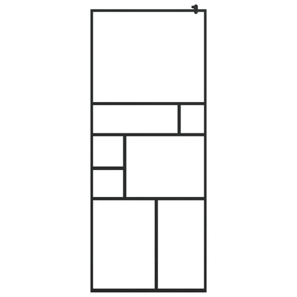 vidaXL Walk-in Shower Wall with Clear ESG Glass 80x195 cm Black