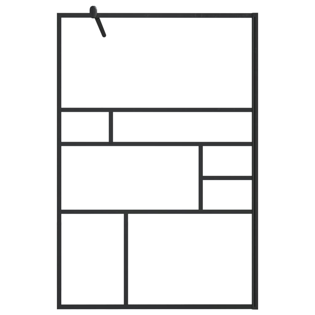 vidaXL Walk-in Shower Wall with Clear ESG Glass 115x195 cm Black