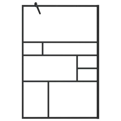 vidaXL Walk-in Shower Wall with Clear ESG Glass 115x195 cm Black