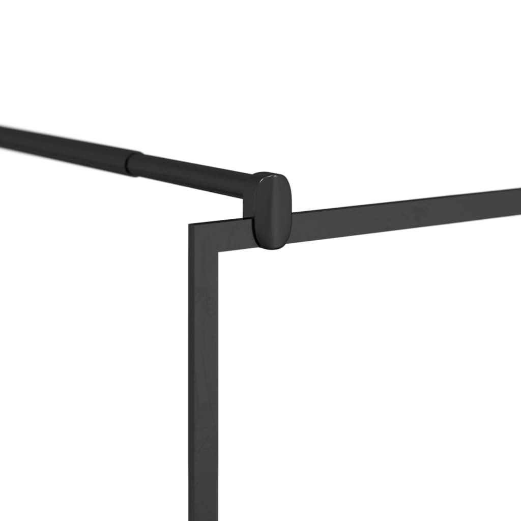 vidaXL Walk-in Shower Wall with Clear ESG Glass 115x195 cm Black